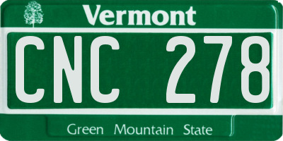 VT license plate CNC278