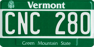 VT license plate CNC280