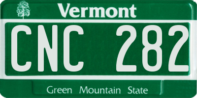 VT license plate CNC282