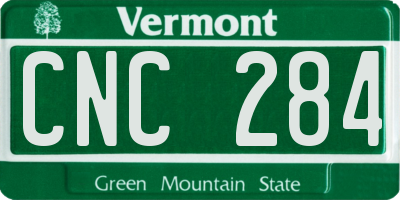 VT license plate CNC284