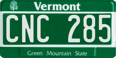 VT license plate CNC285