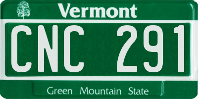 VT license plate CNC291