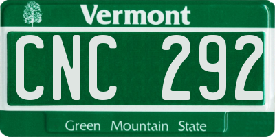 VT license plate CNC292