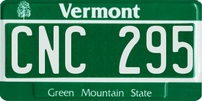VT license plate CNC295