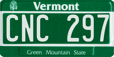VT license plate CNC297
