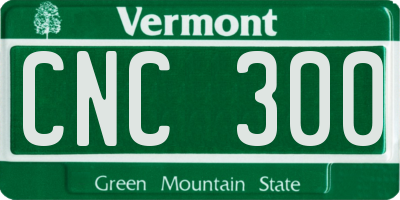 VT license plate CNC300