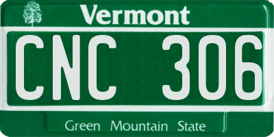 VT license plate CNC306
