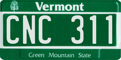 VT license plate CNC311