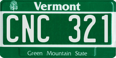 VT license plate CNC321