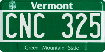 VT license plate CNC325