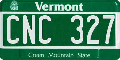 VT license plate CNC327