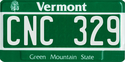 VT license plate CNC329
