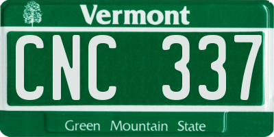 VT license plate CNC337
