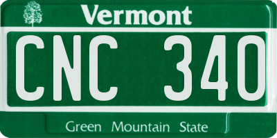 VT license plate CNC340
