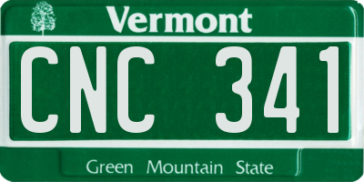 VT license plate CNC341