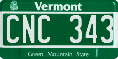 VT license plate CNC343