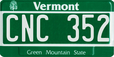 VT license plate CNC352