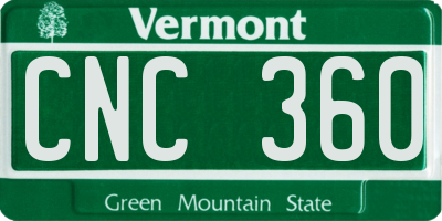 VT license plate CNC360