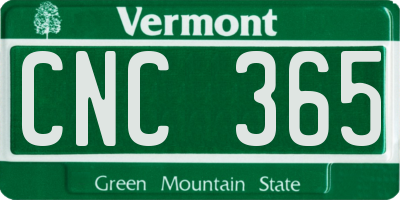 VT license plate CNC365