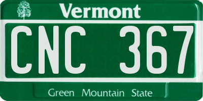 VT license plate CNC367