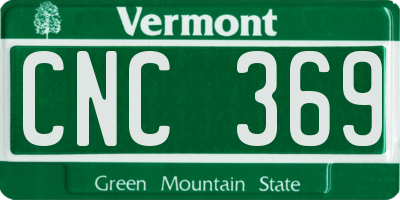 VT license plate CNC369
