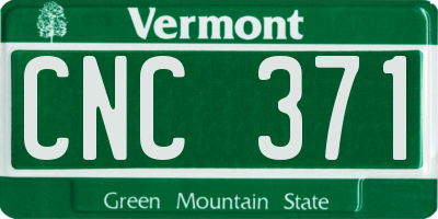 VT license plate CNC371