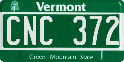 VT license plate CNC372