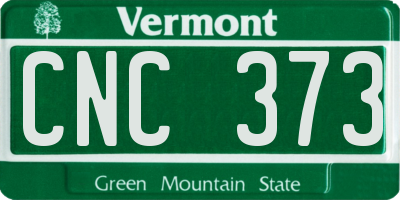 VT license plate CNC373