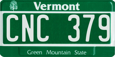 VT license plate CNC379