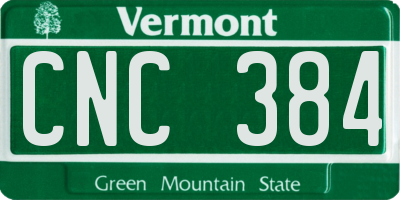 VT license plate CNC384