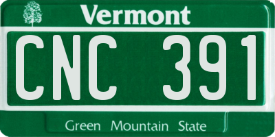 VT license plate CNC391