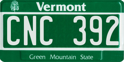 VT license plate CNC392