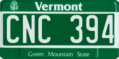 VT license plate CNC394