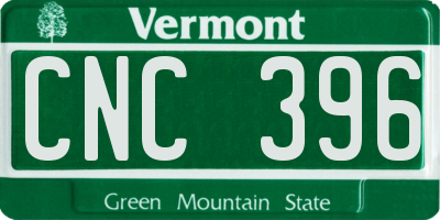 VT license plate CNC396