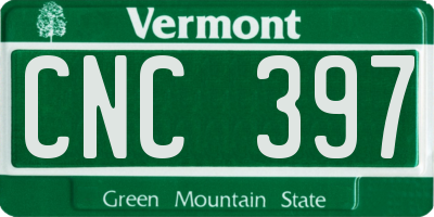 VT license plate CNC397