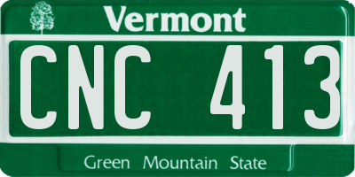 VT license plate CNC413