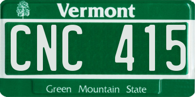 VT license plate CNC415