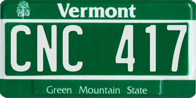 VT license plate CNC417