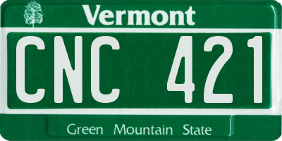 VT license plate CNC421