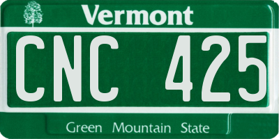 VT license plate CNC425
