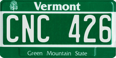 VT license plate CNC426