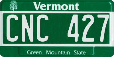 VT license plate CNC427