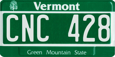 VT license plate CNC428