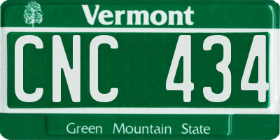VT license plate CNC434