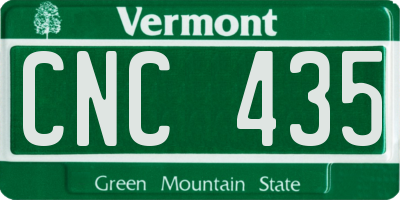 VT license plate CNC435