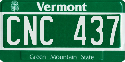 VT license plate CNC437