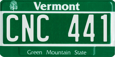 VT license plate CNC441