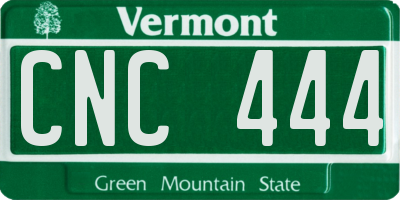 VT license plate CNC444