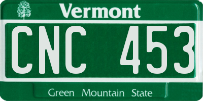 VT license plate CNC453