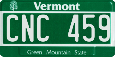 VT license plate CNC459